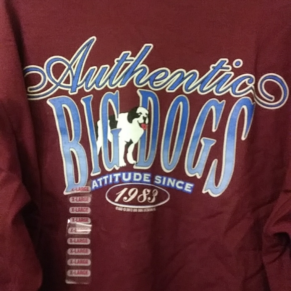 Big Dogs Attitude XL Long Sleeve Cranberry NWT - Picture 3 of 8